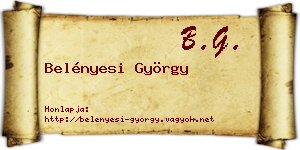 Belényesi György névjegykártya